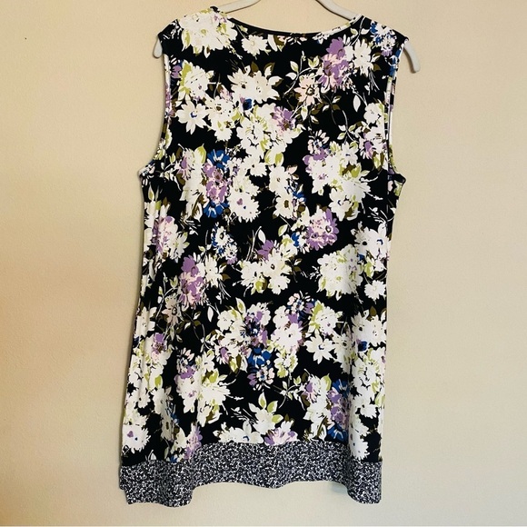 j jill Wearever Collection Sleeveless Top Floral Print Size Medium - Picture 2 of 12